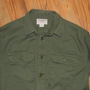 Filson long sleeve shirt Men's military-style Army green size medium M
